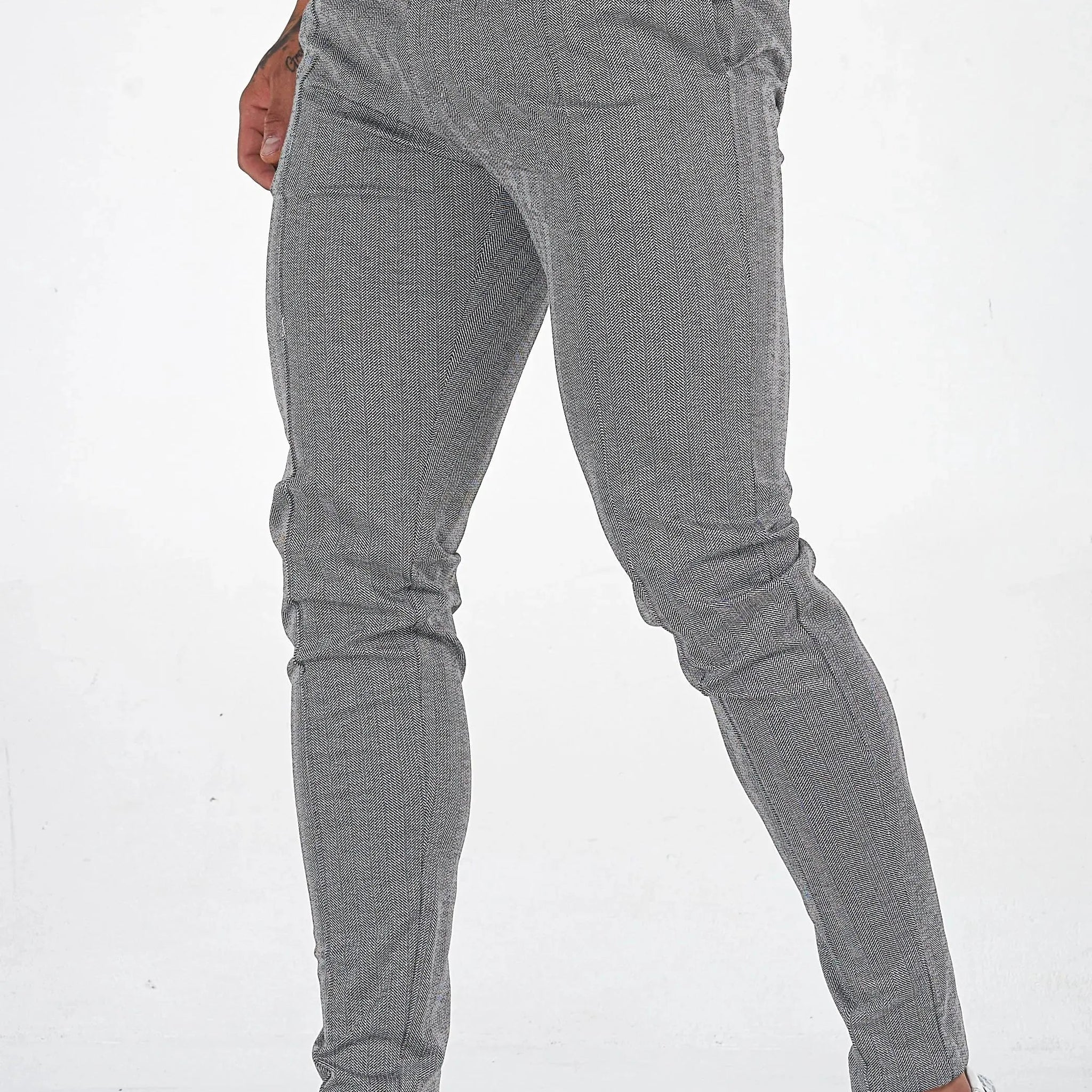 THE CHEVRON TROUSERS - GREY