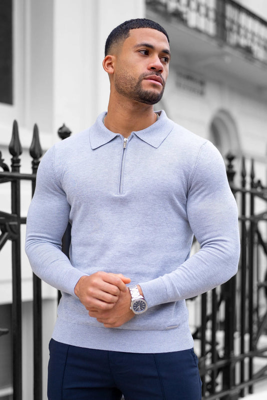 THE VIDA - LONGSLEEVE POLO - GREY