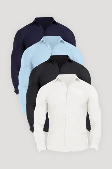 THE ATHLETIC STRETCH SHIRT BUNDLE 4-PIECE SET