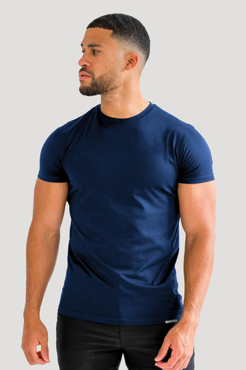 THE MERCERISED T-SHIRT - NAVY BLUE