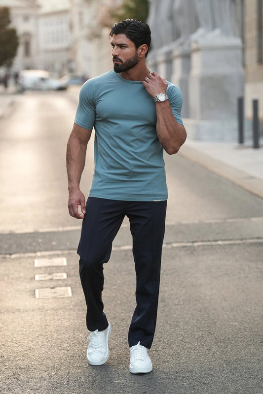 THE MUSCLE BASIC T-SHIRT - MARINE BLUE