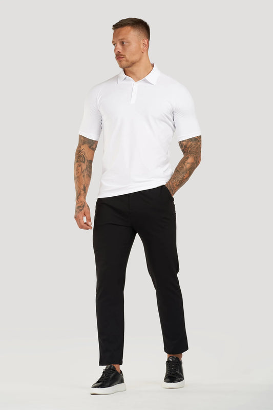 THE MUSCLE BUTTON POLO - WHITE